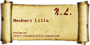 Neuherz Lilla névjegykártya